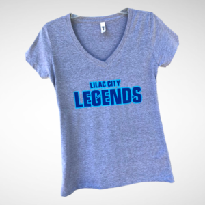 Ladies Grey Lilac City Legends V-Neck T-Shirt